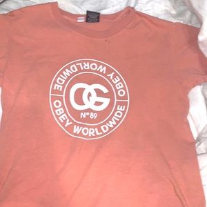 Peach obey tee